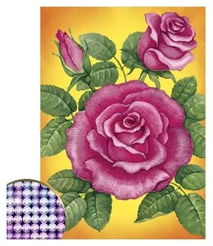 Алмазная вышивка с частичным заполнением "Розы", 15 х 21 см