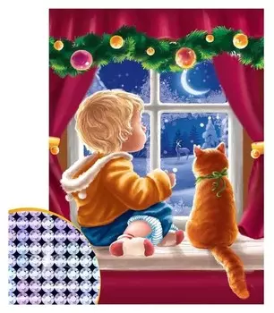 Алмазная вышивка с частичным заполнением «Уюта в доме» 15х21 см, холст, ёмкость