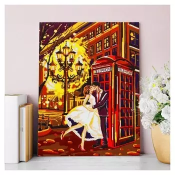 Алмазная вышивка с полным заполнением на раме «Влюблённая пара», 30 х 40 см. набор для творчества