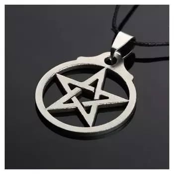 Амулет "Белая пентаграмма", (Медля сталь)