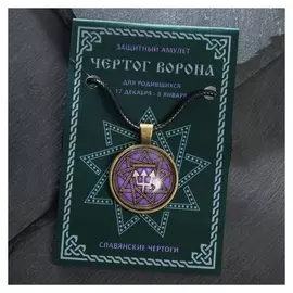 Амулет "Чертог ворона" 17.12-08.01, на шнурке, цвет фиолетовый