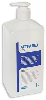 Антисептик-гель для рук спиртосодержащий (60%) с дозатором 1л астрадез гель, дезинфицирующий