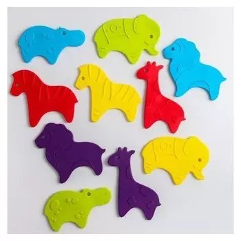 Антискользящие мини-коврики Roxy-kids для ванны. серия Safari. цвета 10 шт.