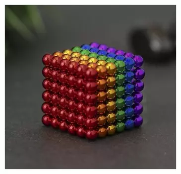 Антистресс-магнит «Неокуб», 3 × 3 см, 216 шариков (D = 0,5 см), 6 цветов