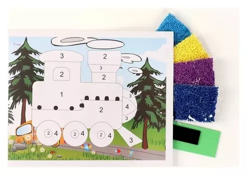 Аппликация EVA крошкой «Паровоз»