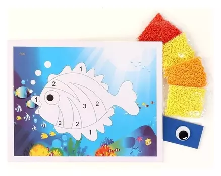 Аппликация EVA крошкой «Золотая рыбка»