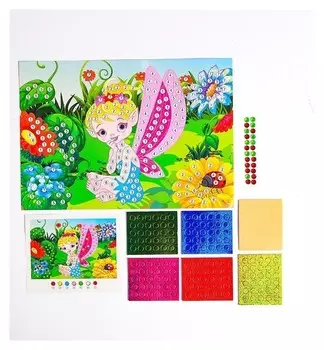 Аппликация круглыми стразами и EVA «Фея»