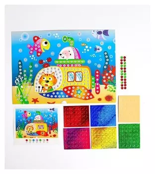 Аппликация круглыми стразами и EVA «Подводная лодка»