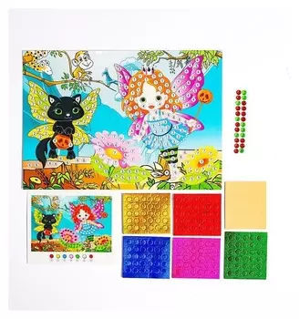 Аппликация круглыми стразами и EVA «Сказочная фея»