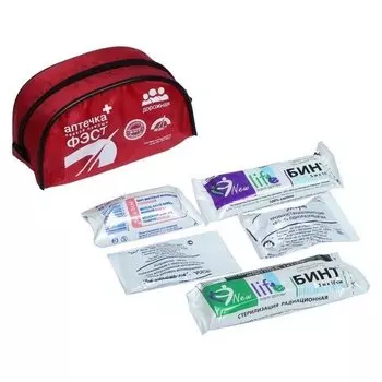 Автомобильная аптечка первой помощи дорожная "Фэст" №1, мягкий футляр 1070 мини