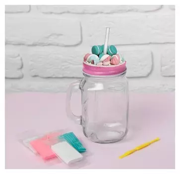 Банка для декора полимерной глиной "Сладкое безумие", 500 мл