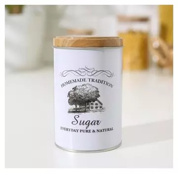 Банка для сахара «Дом и поле», 12×7,5×7,5 см