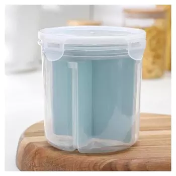 Банка для сыпучих продуктов, 4 отсека, 13,5×13,5×14 см