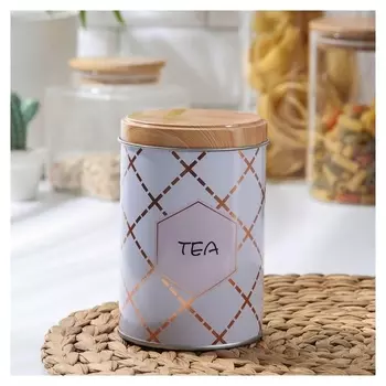 Банка для сыпучих продуктов «Чай. линии», 9×9×13,5 см