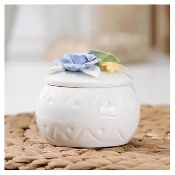 Банка для сыпучих продуктов «Цветы», 160 мл, цвет белый