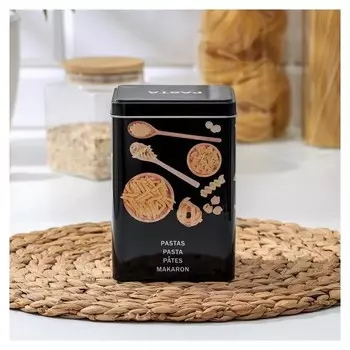 Банка для сыпучих продуктов Dark, 15×10×10 см, цвет чёрный