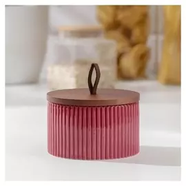 Банка для сыпучих продуктов «Дымка», 500 мл, 12×8 см, цвет бордовый