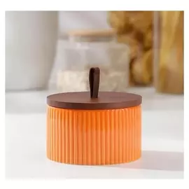 Банка для сыпучих продуктов «Дымка», 500 мл, 12×8 см, цвет оранжевый