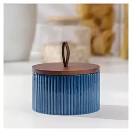 Банка для сыпучих продуктов «Дымка», 500 мл, 12×8 см, цвет синий