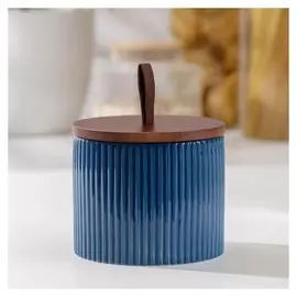 Банка для сыпучих продуктов «Дымка», 750 мл, 12×10,5 см, цвет синий