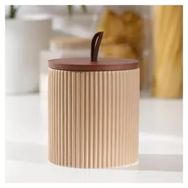 Банка для сыпучих продуктов «Дымка», 950 мл, 12×12 см, цвет бежевый