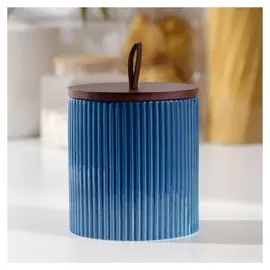 Банка для сыпучих продуктов «Дымка», 950 мл, 12×12 см, цвет синий