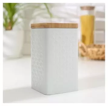 Банка для сыпучих продуктов «Ромб», 19×10×10 см, цвет белый