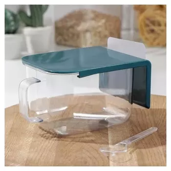 Банка для сыпучих продуктов с ложкой, 13×8,7 см, на липучке