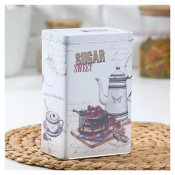 Банка для сыпучих продуктов «Сахар», 18,5×12×8 см, с откидным носиком