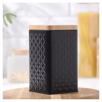 Банка для сыпучих продуктов «Сканди», 17×10 см, цвет чёрный