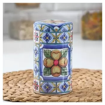Банка для сыпучих продуктов «Трио мозаика», 3 секции, 16,8×8,5×8,5 см