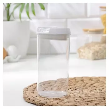 Банка для сыпучих продуктов «Виктори», 7×7×15 см, цвет белый