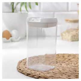 Банка для сыпучих продуктов «Виктори», 7×7×15 см, цвет белый