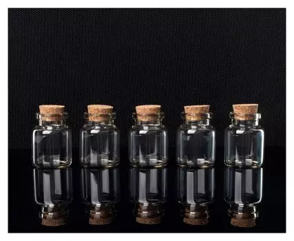 Баночки для хранения бисера, D = 3 × 4,5 см, 5 шт