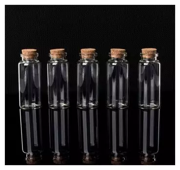 Баночки для хранения бисера D = 3 × 7,3 см, 5 шт