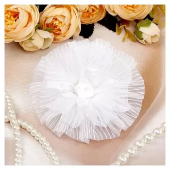 Бант для девочек "Школьница", полосатик, роза