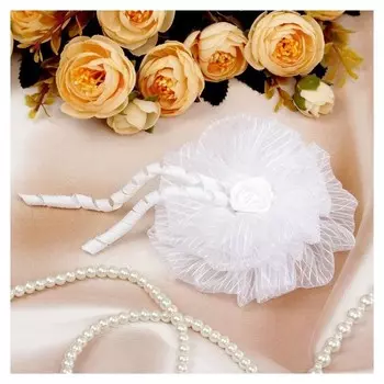 Бант для девочек "Школьница", полосатик, с завитками