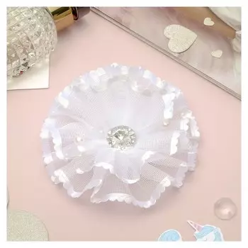 Бант для девочек "Школьница", волна, страз