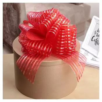 Бант-шар №10 "Полоски", цвет красный