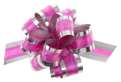 Бант-шар №3,2 сердца на малиновом