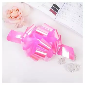 Бант-шар №5 перламутровый, цвет розовый