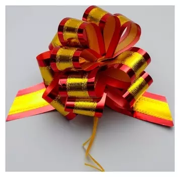 Бант-шар №5 золотой в красном