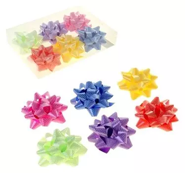 Бант-звезда №10,2 (Набор 6 ШТ) горох, цвета