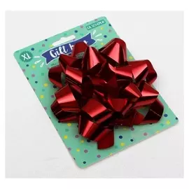 Бант-звезда № 14 металлик, цвет красный