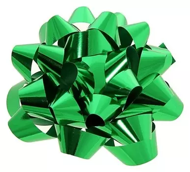 Бант-звезда № 14 металлик, цвет зелёный