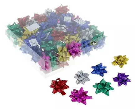 Бант-звезда №4,3 голография (Набор 70 шт), цвета