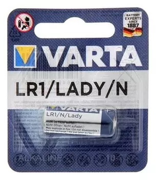 Батарейка алкалиновая Varta Electronics, Lr1-1bl, 6В, блистер, 1 шт.