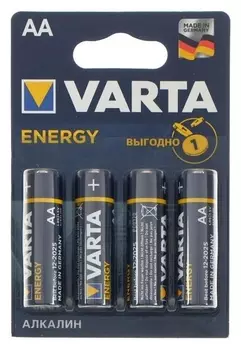 Батарейка алкалиновая Varta Energy, AA, Lr6-4bl, 1.5в, блистер, 4 шт.