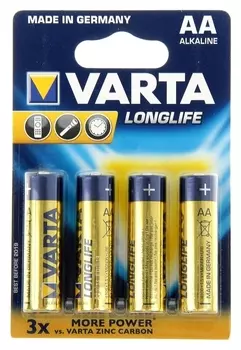 Батарейка алкалиновая Varta Longlife AA набор 4 шт