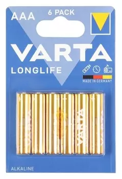 Батарейка алкалиновая Varta Longlife AAA набор 6 шт
